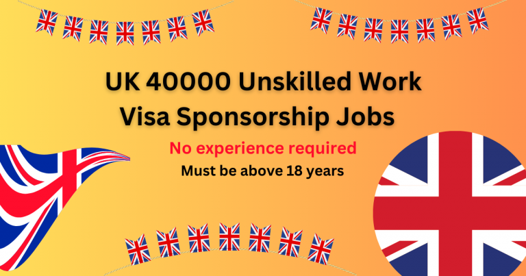 UK 40000 Unskilled Work Visa Sponsorship Jobs November 2024